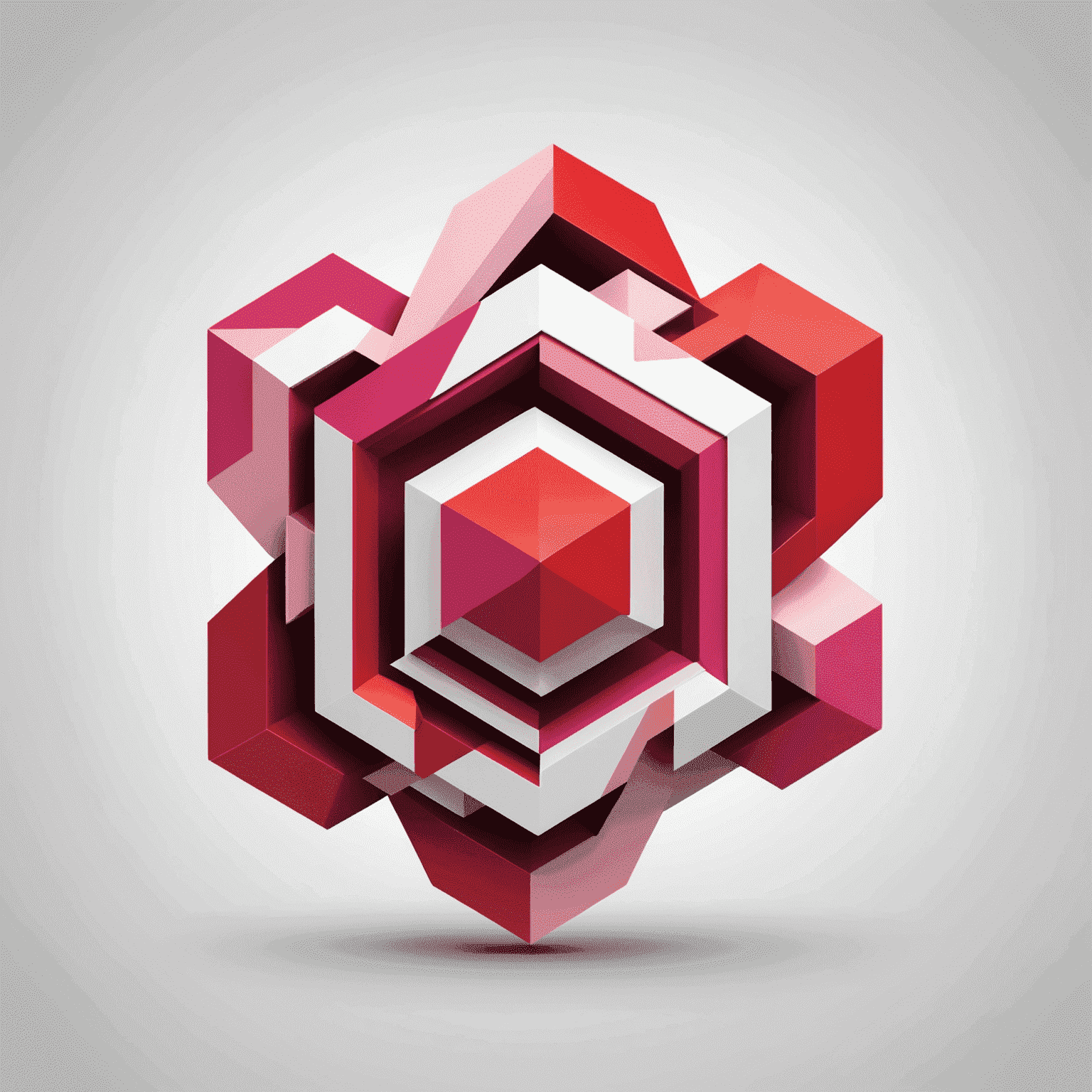 qubeiltic logo featuring a modern, abstract design with red and pink elements
