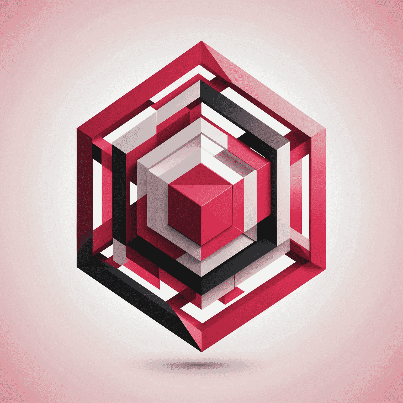 qubeiltic logo featuring a modern, abstract design with red and pink elements