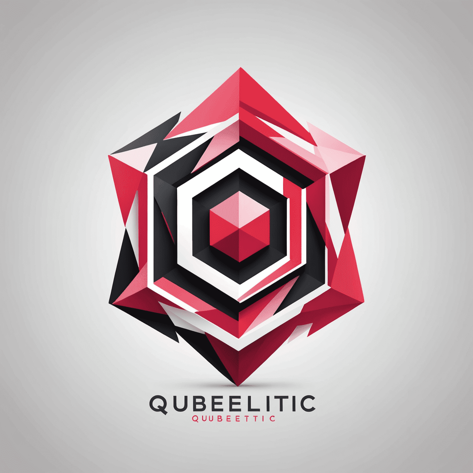 qubeiltic logo featuring a modern, abstract design with red and pink elements