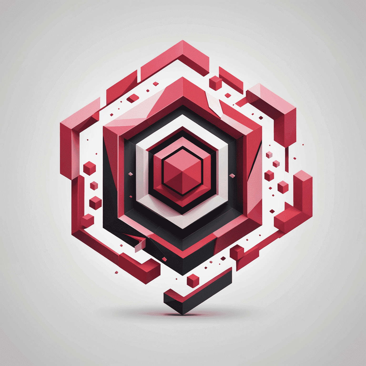 qubeiltic logo featuring a modern, abstract design with red and pink elements
