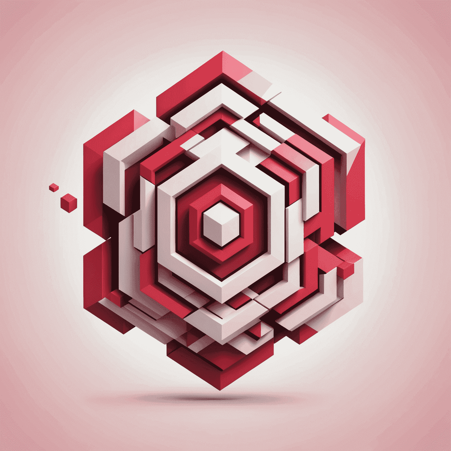 qubeiltic logo featuring a modern, abstract design with red and pink elements