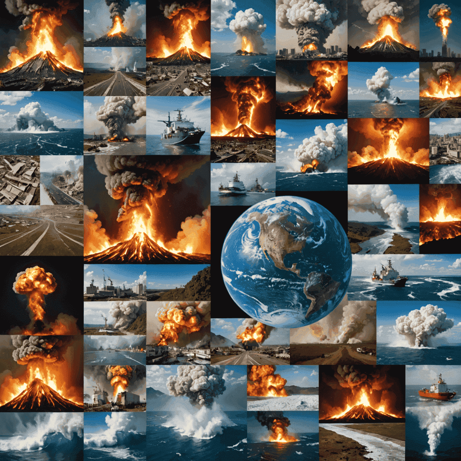 A collage of global news events, featuring images of world leaders, natural disasters, and technological breakthroughs, symbolizing the latest and most important news stories from around the world