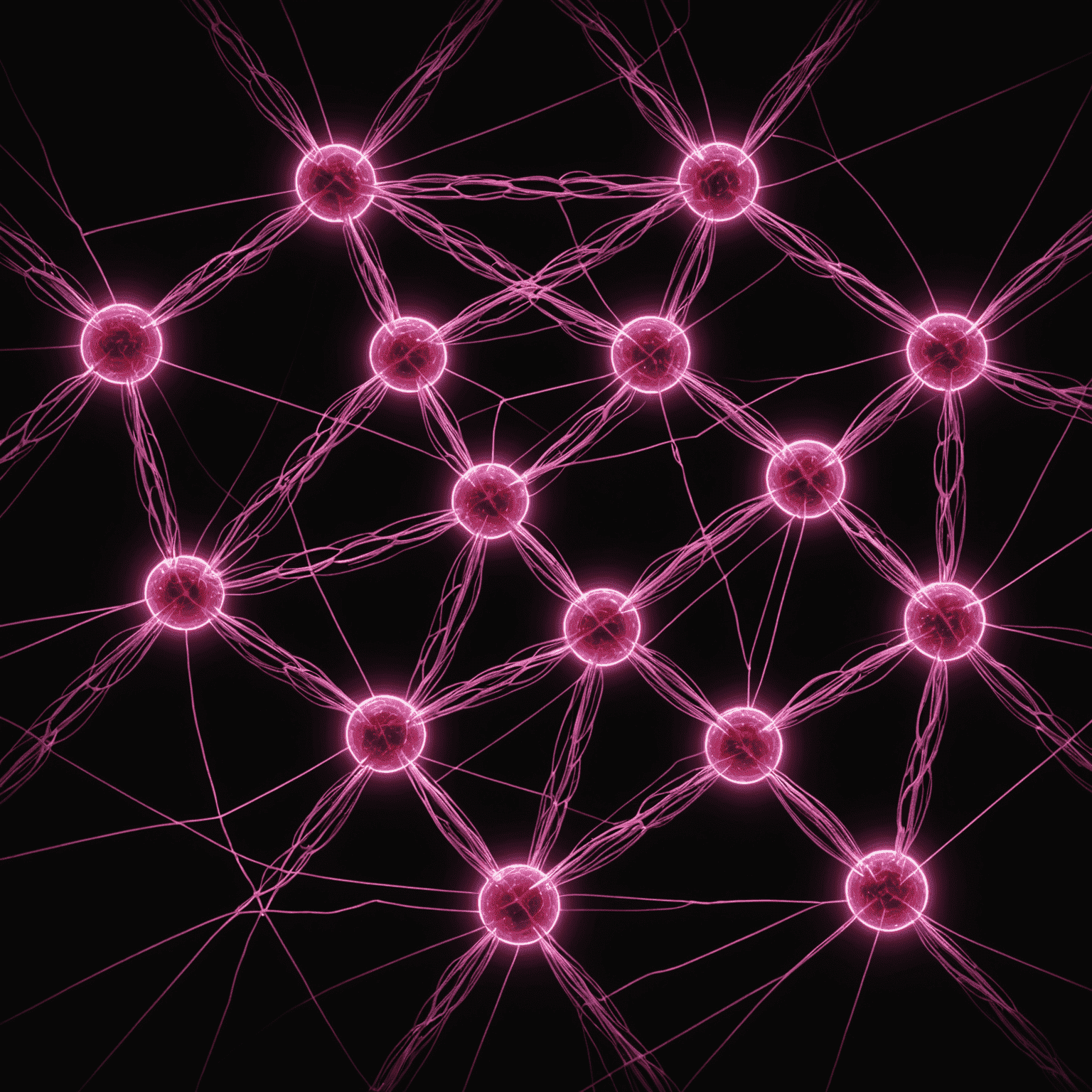 Diagram illustrating quantum key distribution process, showing entangled photons being transmitted between two points, with red and pink light beams representing quantum information flow